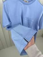 HERMES H Embroidered Shirt Blue Ciel