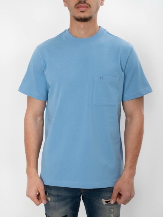HERMES H Embroidered Shirt Blue Ciel